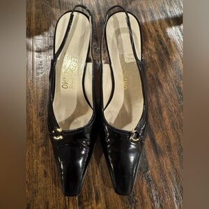 Salvatore Ferragamo Patent Sling Back
